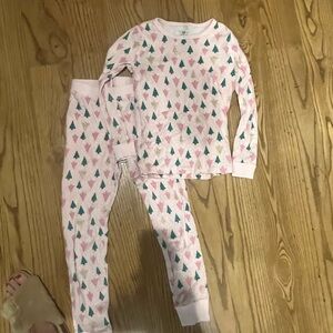 Crewcuts Kids Pajama Set with Pink and Green Trees